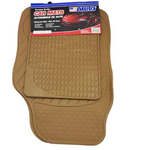 Alfombra de hule para carro 4 piezas abro cm1505p beige