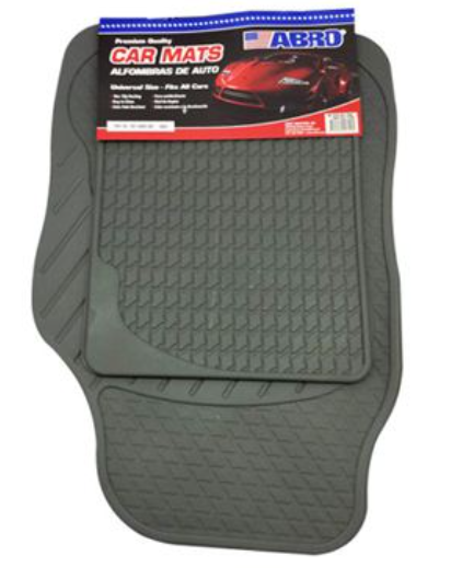 Alfombra de hule para carro 4 piezas abro cm1505p gris