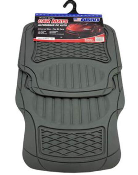 Alfombra  de hule para carro 4 piezas abro cm1806p gris