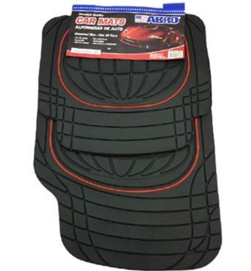 Alfombra de hule para carro 4 piezas abro cm1817p negra