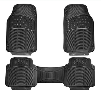 Alfombra de hule para carro pvc 3 piezas abro cm1210p3 negra