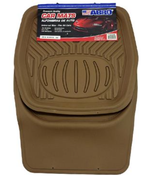 Alfombra de hule para carro 4 piezas abro cm5001p beige