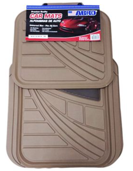 Alfombra de hule para carro 4 piezas abro cm1862p beige