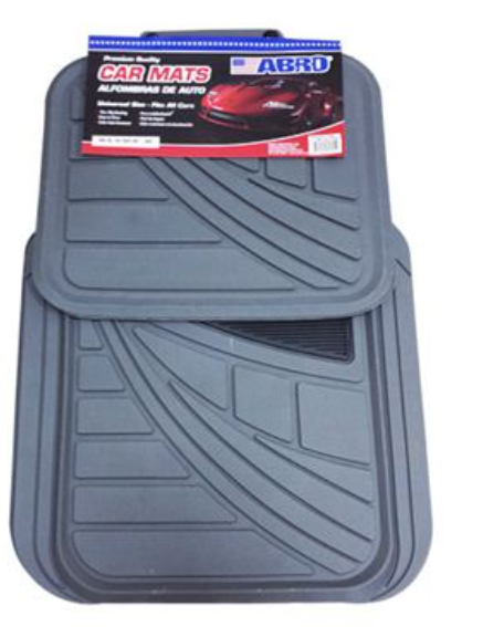 Alfombra de hule para carro 4 piezas abro cm1862p gris