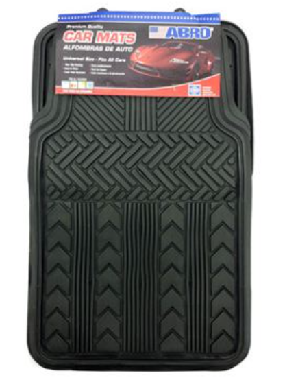 Alfombra de hule para carro 4 piezas abro cm2513p negra