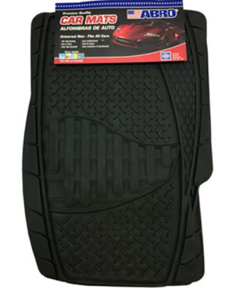 Alfombra de hule para carro 4 piezas abro cm1819pa negra