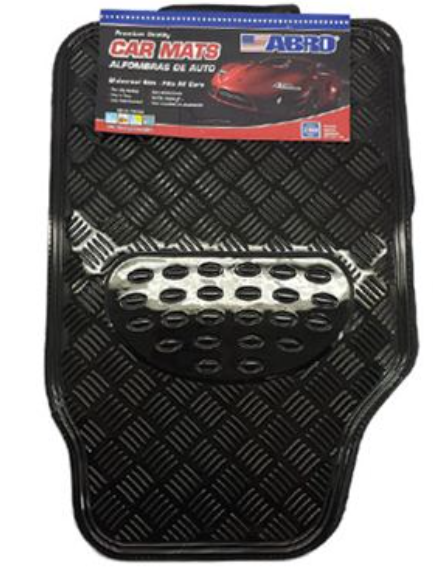 Alfombra de hule para carro 4 piezas abro cm7001 negra