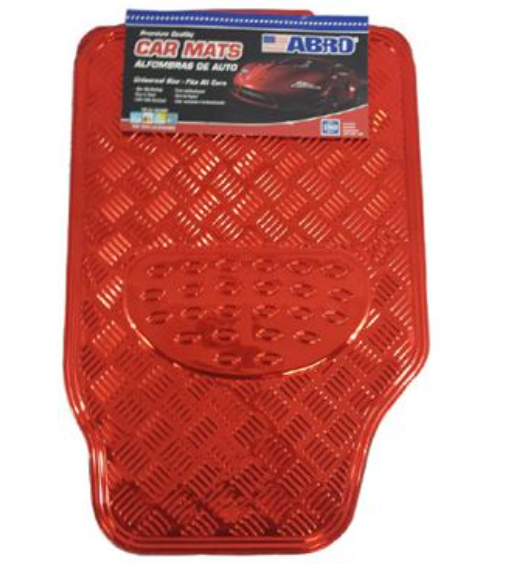 Alfombra de hule para carro 4 piezas abro cm7001 rojo