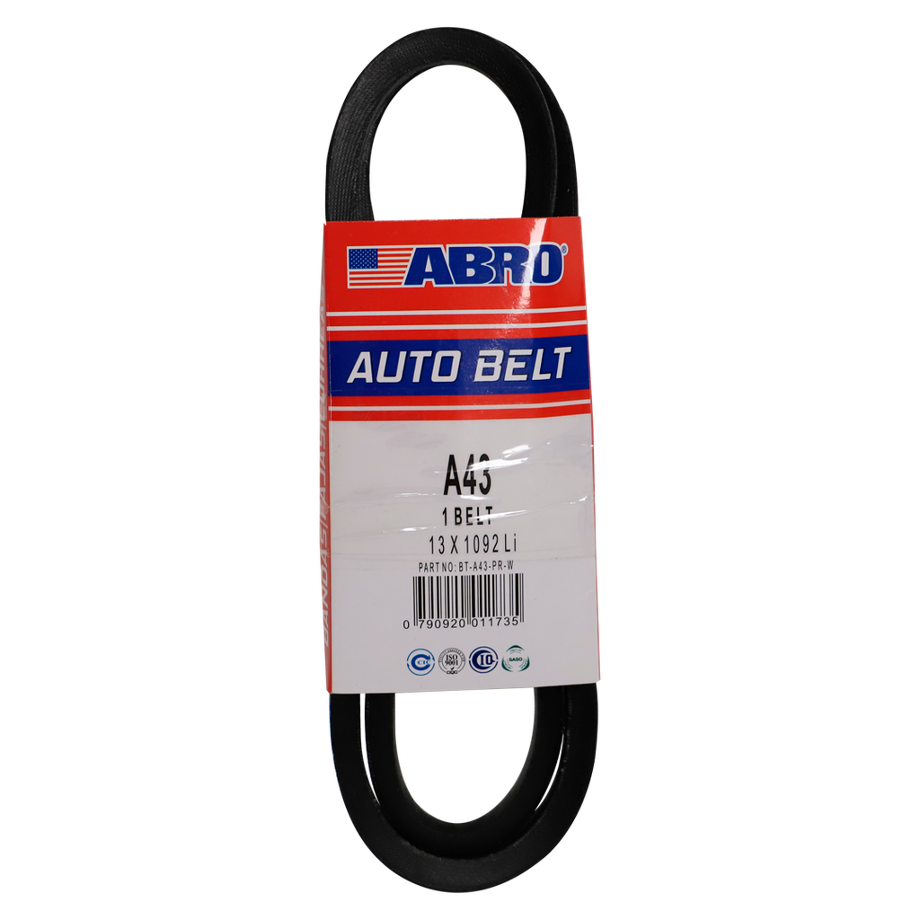 Banda de hule para carro a-43 abro bt-a43-pr-w negra