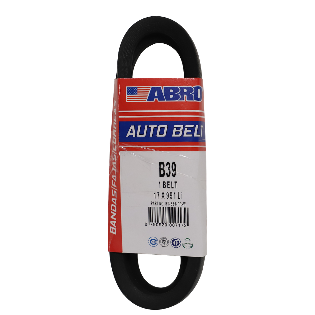 Banda de hule para carro b-39 abro bt-b39-pr-w negra