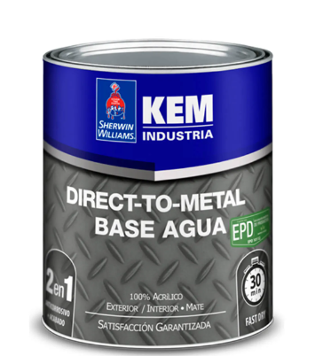 Kem direct-to-metal base agua 1/4-galon sherwin williams gris mate