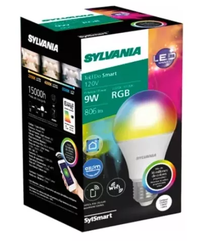 Bombillo led wifi rgb 9w ga60 sylvania p23863