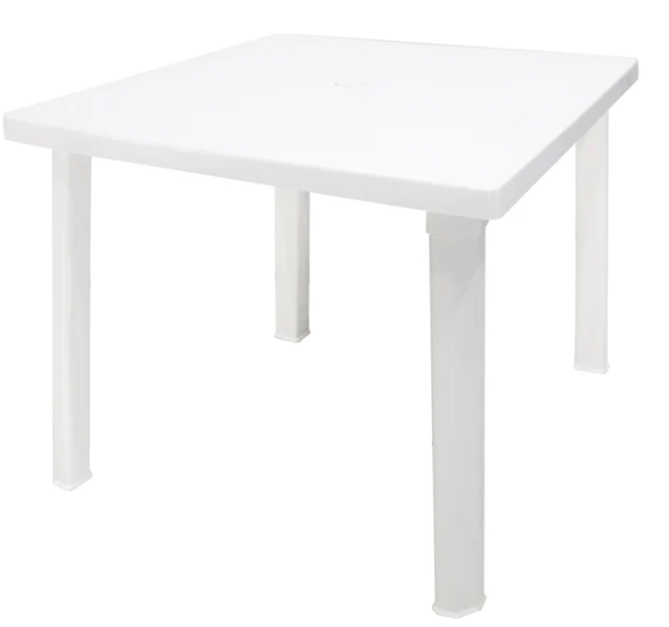 Mesa plastica cuadrada 80x80cm turin 1041 blanco