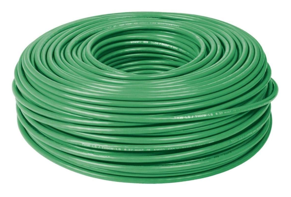 Cable electrico 10 awg 7h thhn verde 328' phelps dodge