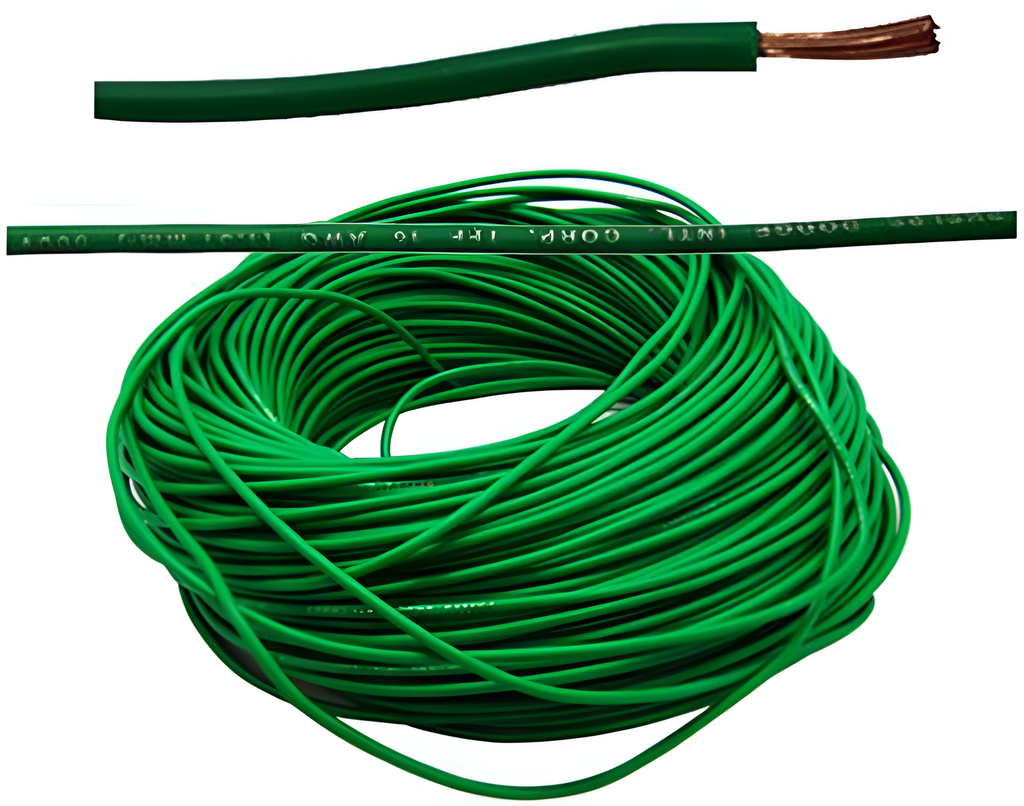 Cable electrico 16 awg tffn verde phelps dodge