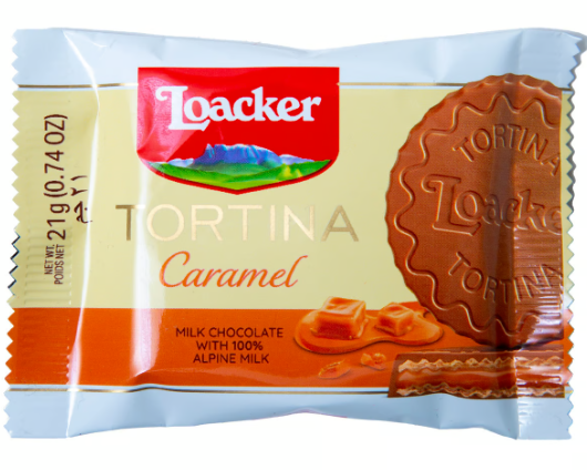 Galletas loacker 21g caremelo tortina 14410