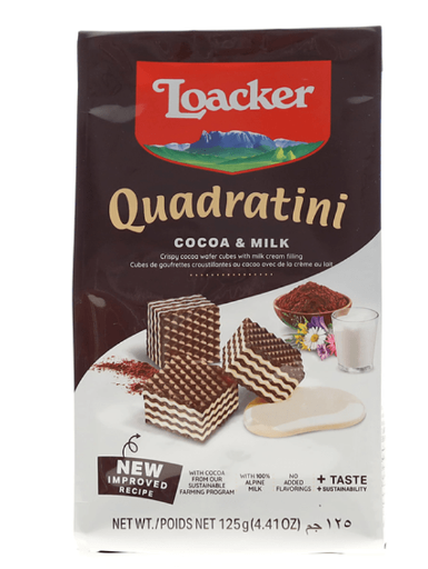 Galletas loacker 125g quad cocoa+milk 13550