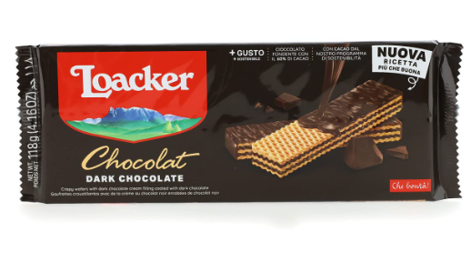 Galletas loacker 118g dark chocolate 10723