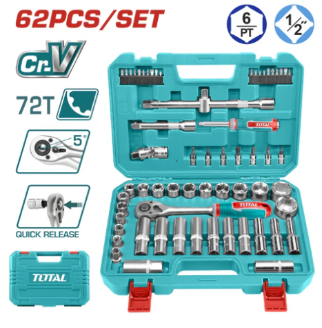 Juego De Herramientas 62Pc Total Tht121602