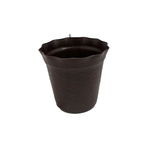 [127607] Macetera plastica redonda 14x12cm 1696 cafe cocoa