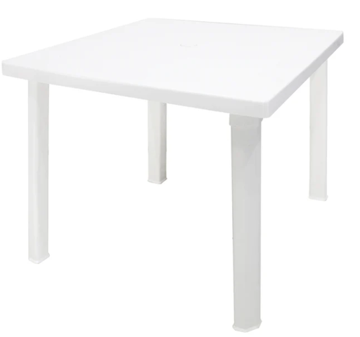 [115424] Mesa plastica cuadrada 80x80cm turin 1041 blanco