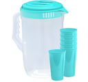 Pichel plastico con vasos ola 5lt meg 900 v/c