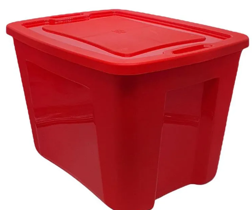 [114243] Caja plastica 18-gln con tapa ultrab 1552 rojo