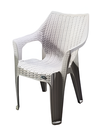 Silla plastica con brazo rattan mega 1976v beige