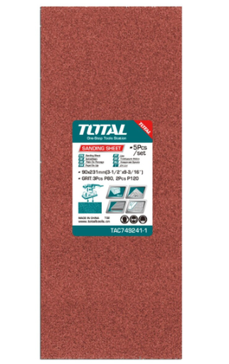 [110802] Lija Para Madera 80-120 5Pc Total Tac749241