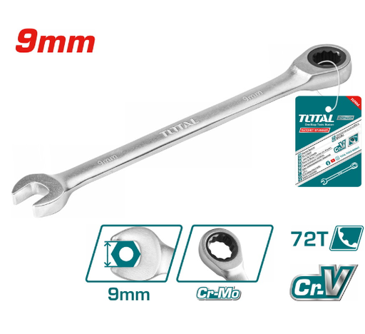 [123080] Llave Mixta 9Mm Con Ratche Total Tcspar091