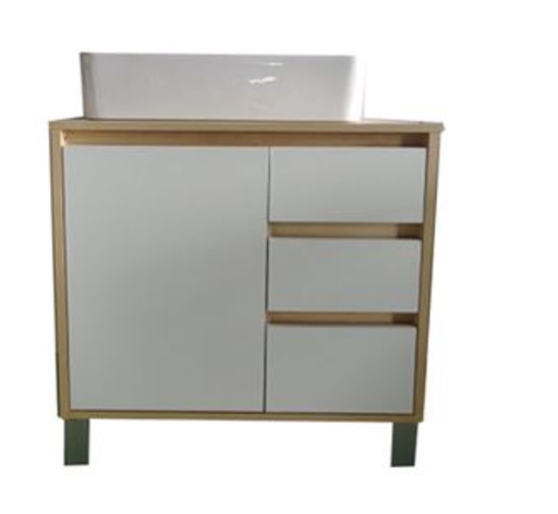 [136640] Mueble De Madera Fina Baño Con Lavamano 60X46X85Cm Mundi 001