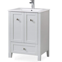 Mueble De Madera Fina Baño Con Lavamano 61X56X88Cm Mundi Blanco