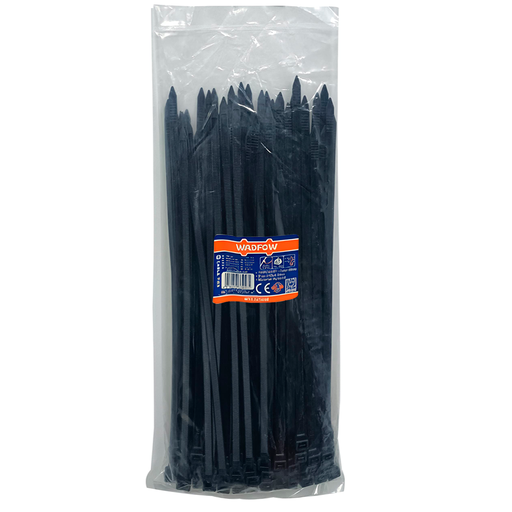 [131437] Abrazadera Plastica Ajustable 20" 100Pc Wadfow 0090 Negro