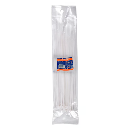 [131427] Abrazadera Plastica Ajustable 31.5" 100Pc Wadfo Blanco