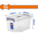 Caja Plastica 33-Lt Con Tapa Wadfow Tb2335 Transparente