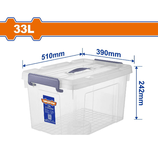 [128928] Caja Plastica 33-Lt Con Tapa Wadfow Tb2335 Transparente