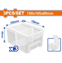 Caja Plastica Organica 3Pc Con Tapa Wadfow Wtb8333