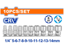 Cubos 10Pc 1/4" Wadfow Wst4410