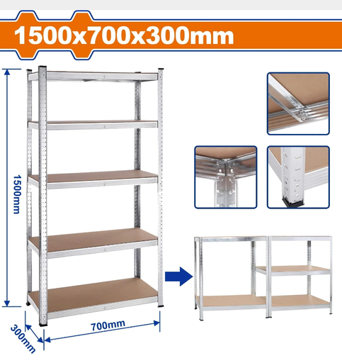 [140248] Estante De Acero/Mdf 5-Divisiones 385Lb Wadfow Ts1A73