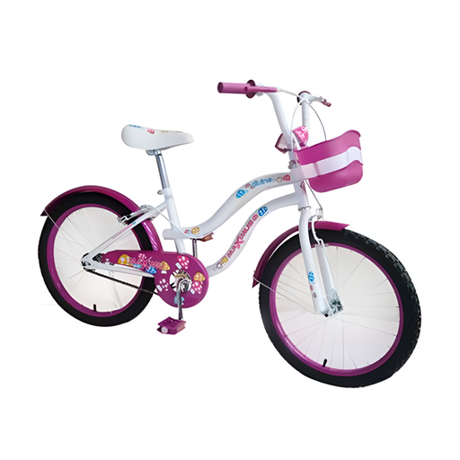 [132822] Bicicleta 20 Bmx Para Niña 1V Maximus Con Guardafango Morado Armable