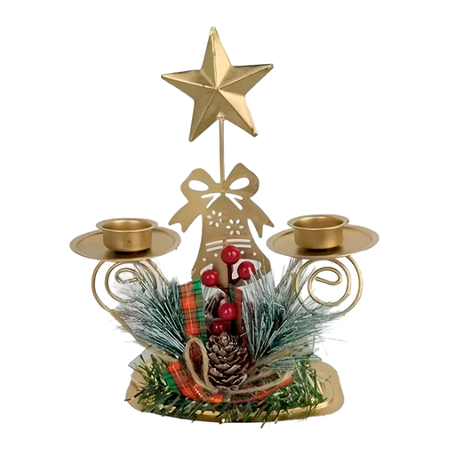 [116258] Candelabro Navideño 15X17Cm Sx2021 Dorado