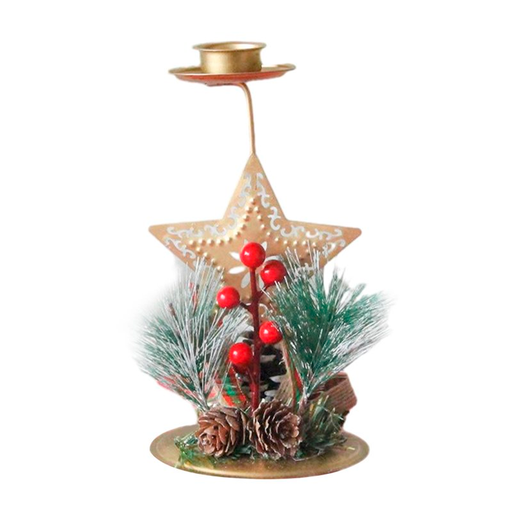 [116260] Candelabro Navideño 15X8Cm Sx2043 Dorado