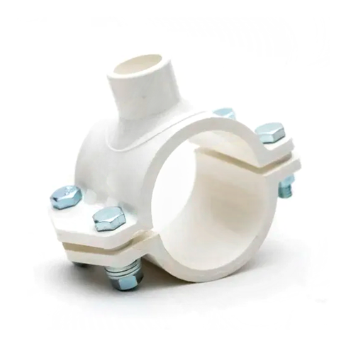 [65212] Abrazadera pvc 2"x3/4" blanco/verde