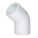 Codo pvc 1"x45 sin rosca inyectable blanco