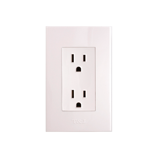 [67578] Tomacorriente doble empotrable t&j 8031-w blanco