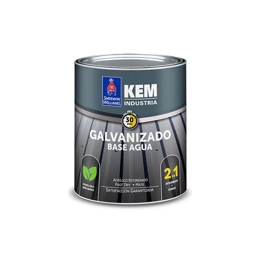 [141755] Kem galvanizado base de agua 1/4-galon sherwin williams gris mate