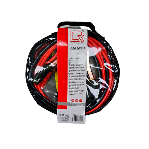 [61789] Jumper carro 500a 2.5mt lafa 08105 rojo/negro
