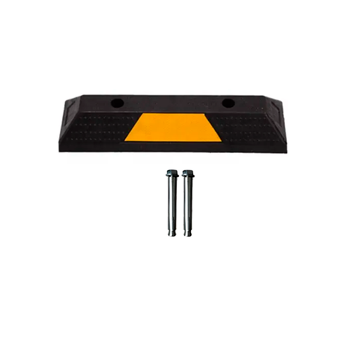 [92840] Tope hule parqueo 54x15x10cm con perno negro/amarillo