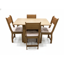 Juego de comedor 5 piezas 77x155x67 centimetros poliman cafe