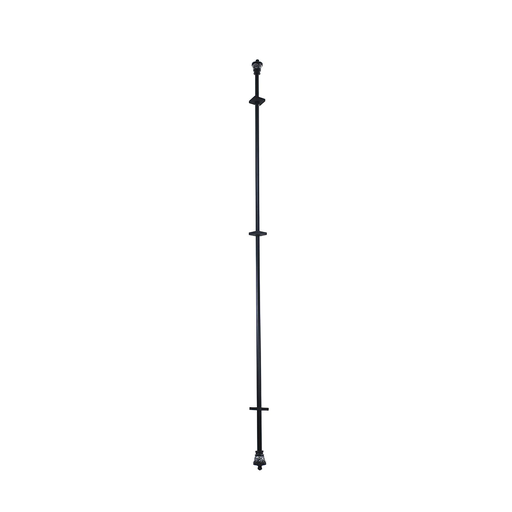 [99326] Cortinero metalica 66-120" con soporte 120115 negro / plateado
